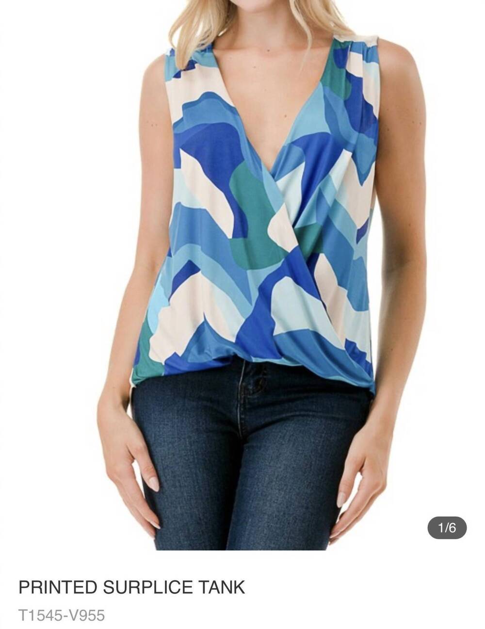 NEW ARIELLA printed tank top in blue